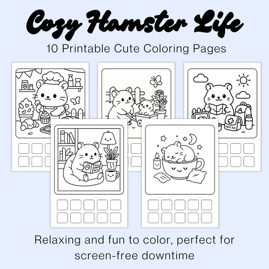 Cute Hamster Coloring Pages | Bold & Easy Coloring Printables