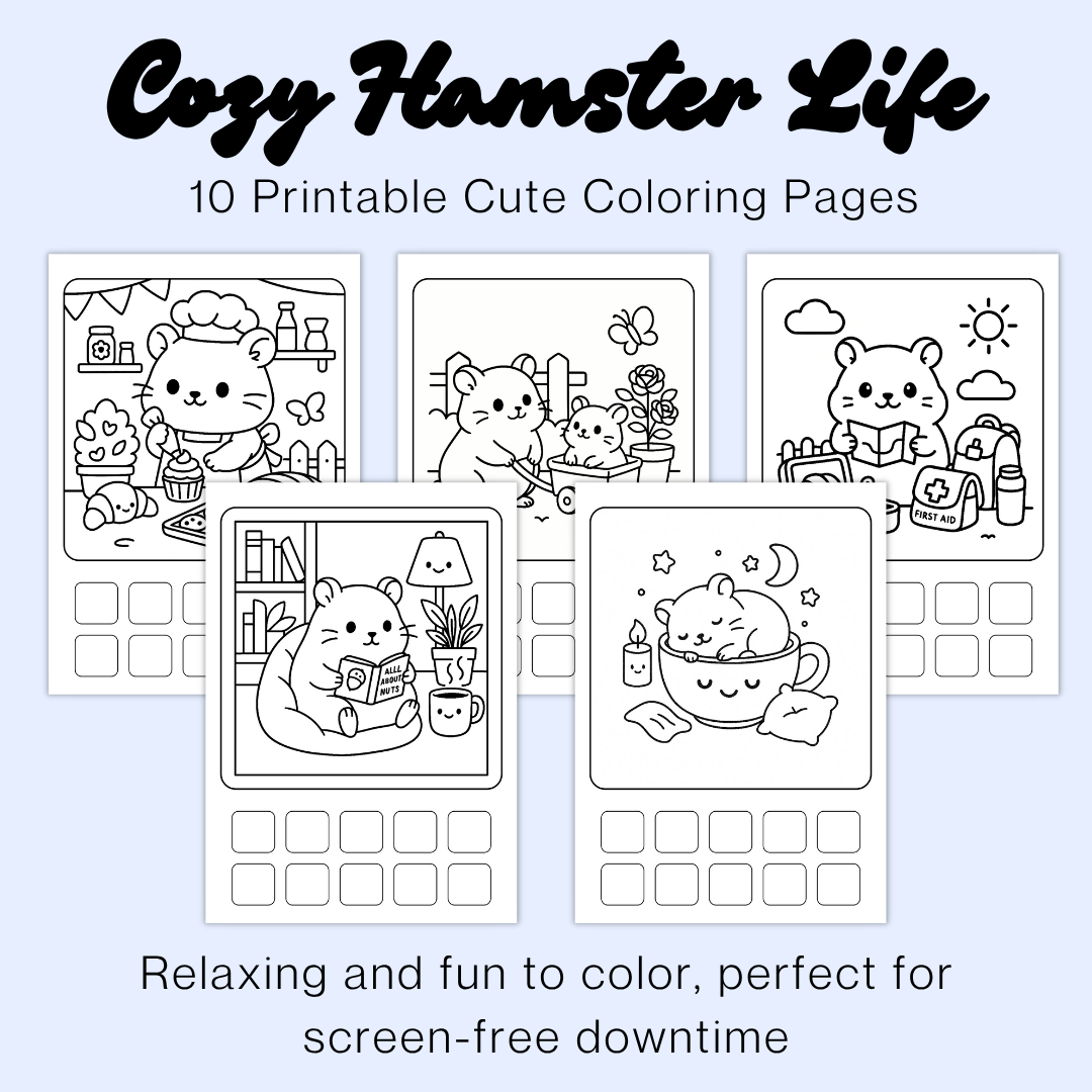 Cute Hamster Coloring Pages | Bold & Easy Coloring Printables