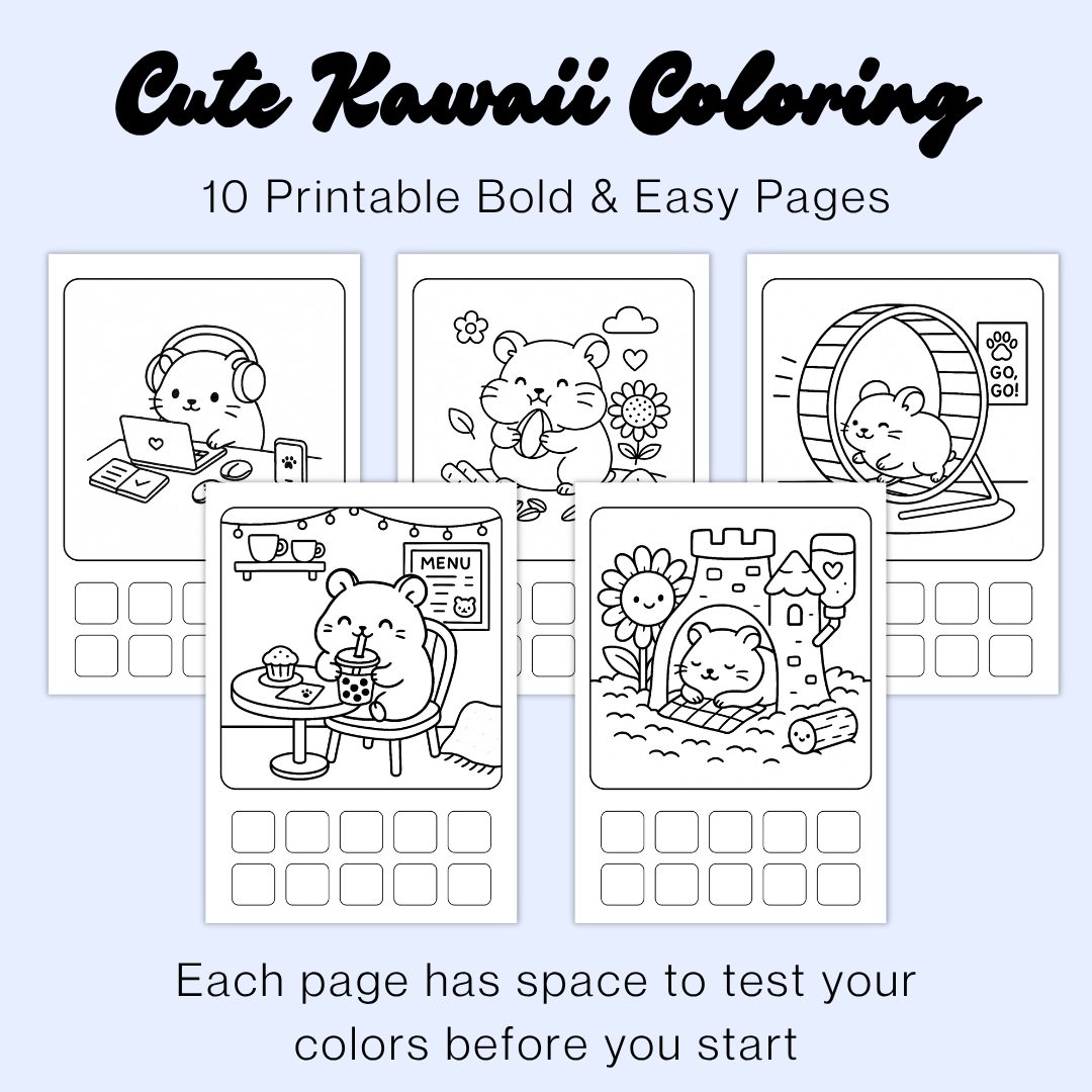 Cute Hamster Coloring Pages | Bold & Easy Coloring Printables
