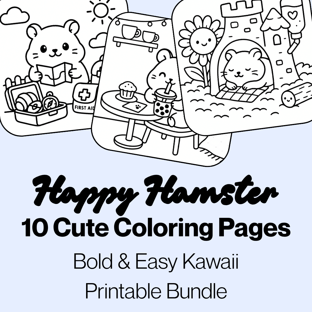 Cute Hamster Coloring Pages | Bold & Easy Coloring Printables