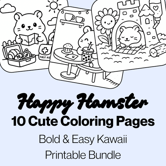 Cute Hamster Coloring Pages | Bold & Easy Coloring Printables